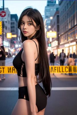 AI generated beauty~street background