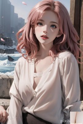 AI-generated beauty ~ pink-haired girl