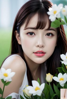 AI generated beauty~Park, Happy Girl