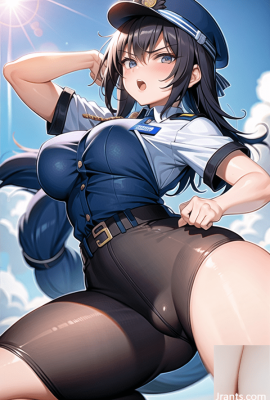 [AI illustration erotic image]A female police officer who gets hit back