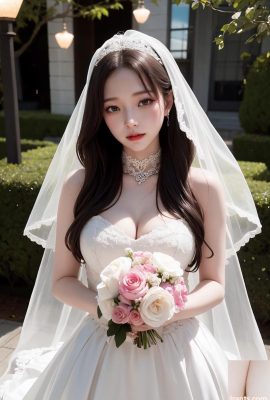 AI generated beauty ~ traditional wedding dress into sexy underwear wedding dress