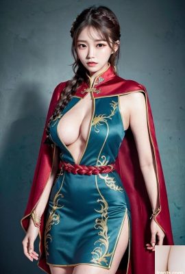 AI generated beauty~AiMakeGirl-cape with a midi dress (cloak with midi dress)