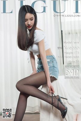 (Ligui Internet Beauty) 20180428 Model Ice Cream Black Silk Sexy Legs (60P)