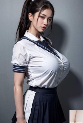 AI generation~AiMakeGirl-unreal breasts high school student