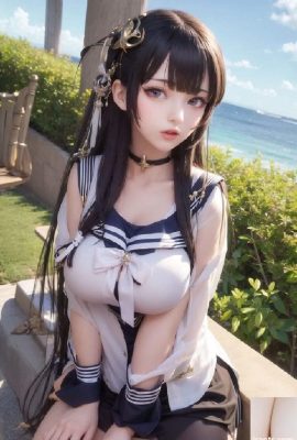 Gorgeous AI-Generated Images of Big-Breasted Japanese school girl in Sexy Uniforms