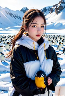 AI generation~NATSUNE_AI-Antarctic girl