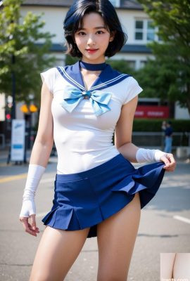 AI generation~AiMakeGirl-Ami Mizuno (Beautiful girl fighter)