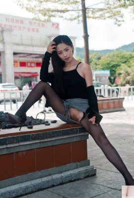(Online collection) XiuRen model-Xiao Ziyi Alice “Black Silk Gray Dress” (Part 2) (83P)