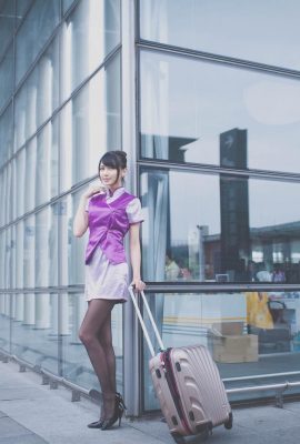 (Model photo) Taiwanese model-Tsai Yixin stewardess clothing outdoor shooting (42P)