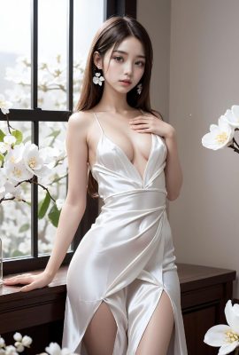 (silk long dress)