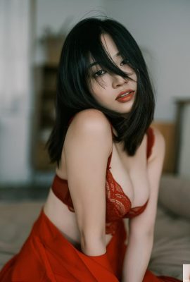Young model Nian Nian – red kimono (34P)