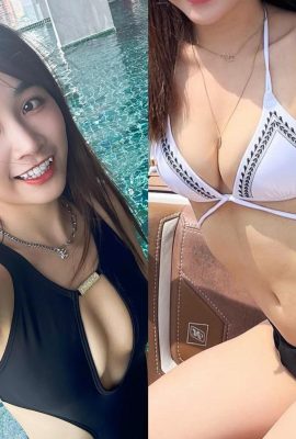 Huya sweetheart wears a sexy swimsuit and “explodes a huge amount of chips” with all the fabric on the chest missing (11P)