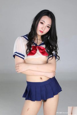 Chinese model Ran Ran's body in white gauze and sexy private photo shoot (line color) -05 (100P)