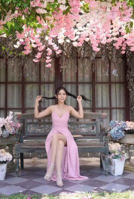 (Beautiful legs extra chapter) Long-legged beauty model Xu Huiling in suspender pink skirt with high heels and beautiful legs (93P)