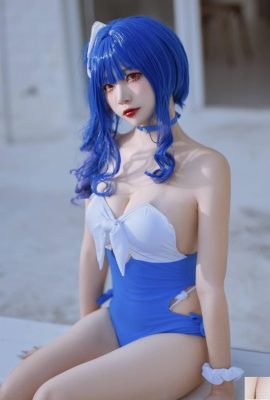 (Online collection) Welfare Girl Erzuo “Blue Pola Swimsuit” VIP Exclusive (46P)