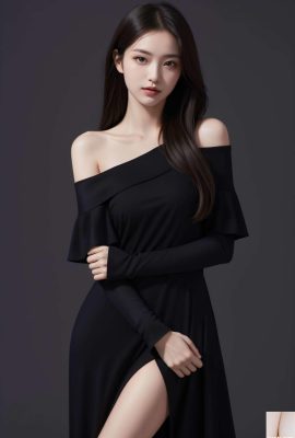 Pure and beautiful: Hye Jin style revealing black dress (AlGenerated) 1