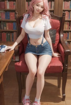 ★PATREON★ (AI in virtual reality) Girls in White T-Shirt and Jean Skirt 2