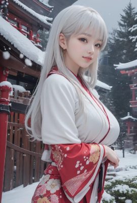 Misty white snow