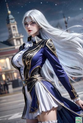 (AI Generated) The peerless Tangmen Ling Luochen white hair 1