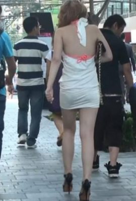 (Online collection) Follow the street to take pictures of the sexy girl wearing pink backless outfit (21P)