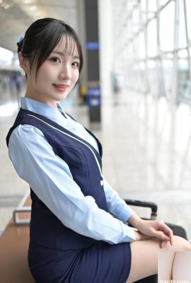 Beautiful uniformed flight attendant